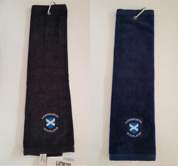 Carnoustie Scotland Logo Tri-Fold Golf Towel